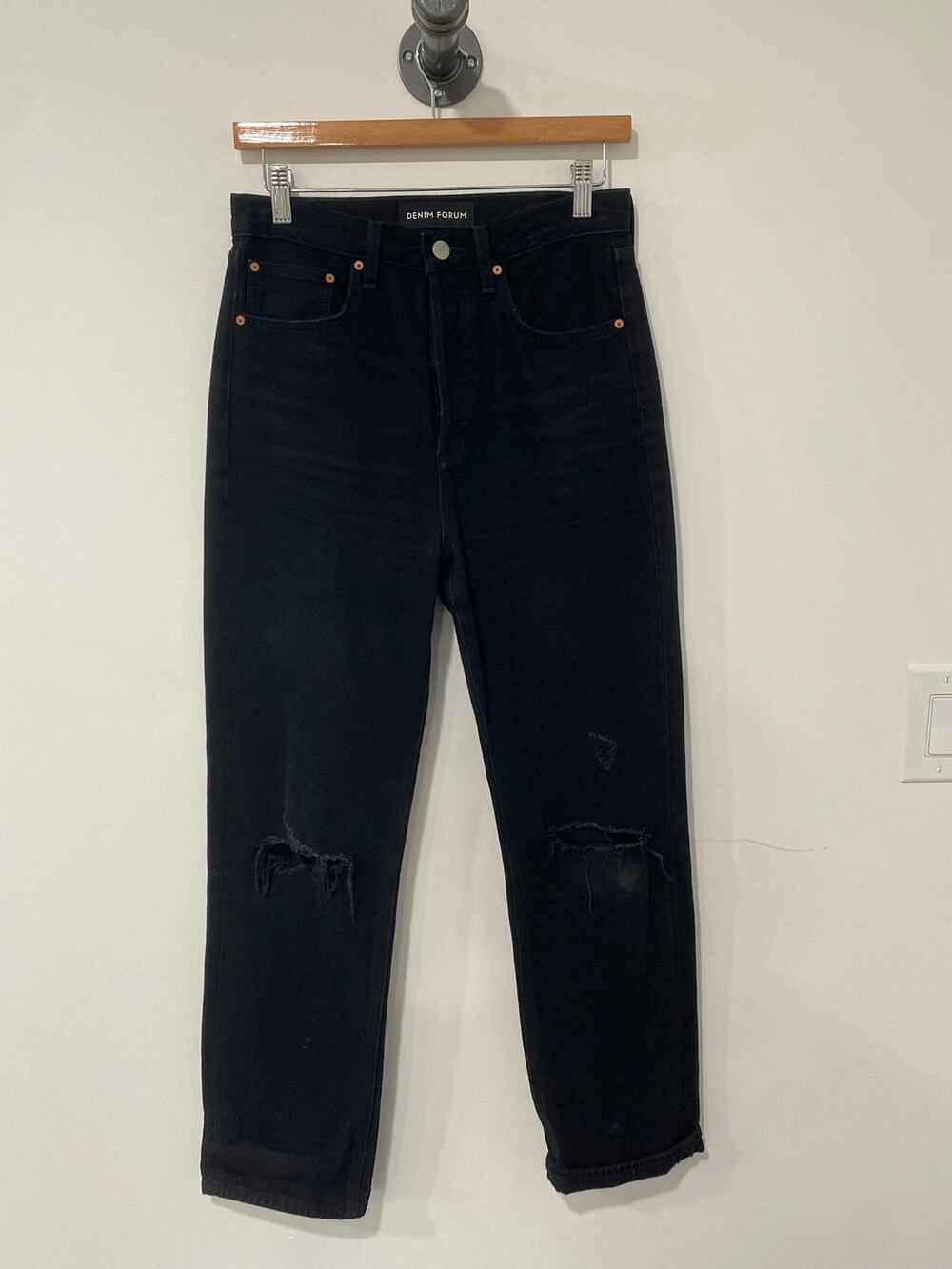 Denim Forum The Joni High Rise Loose Jeans Black Size 25